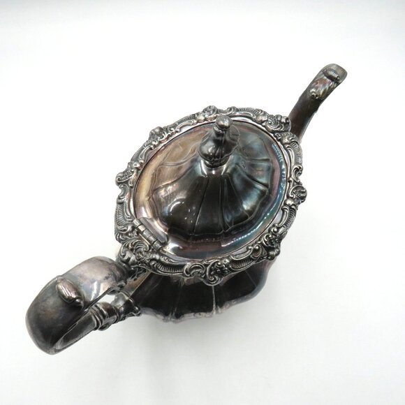Vintage Gorham Silverplate Teapot YC1601 Rosewood Hinged Lid Footed Base - Picture 5 of 11